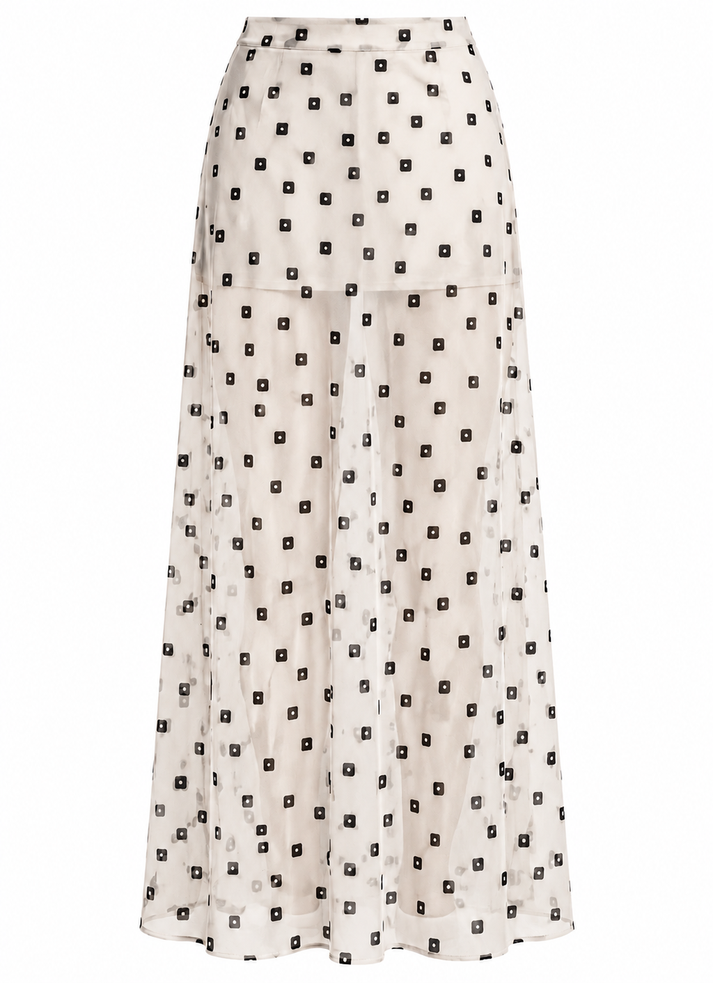 CELESTE Women's Black Polka Dot Vilma Sheer Maxi Skirt