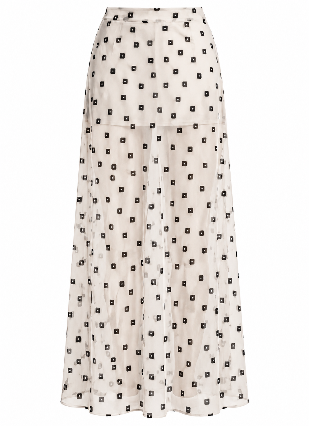 CELESTE Women's Black Polka Dot Vilma Sheer Maxi Skirt