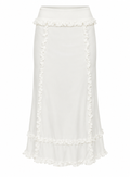 FLORA Women's White Sannah Ruffle Tiered Midi Skirt