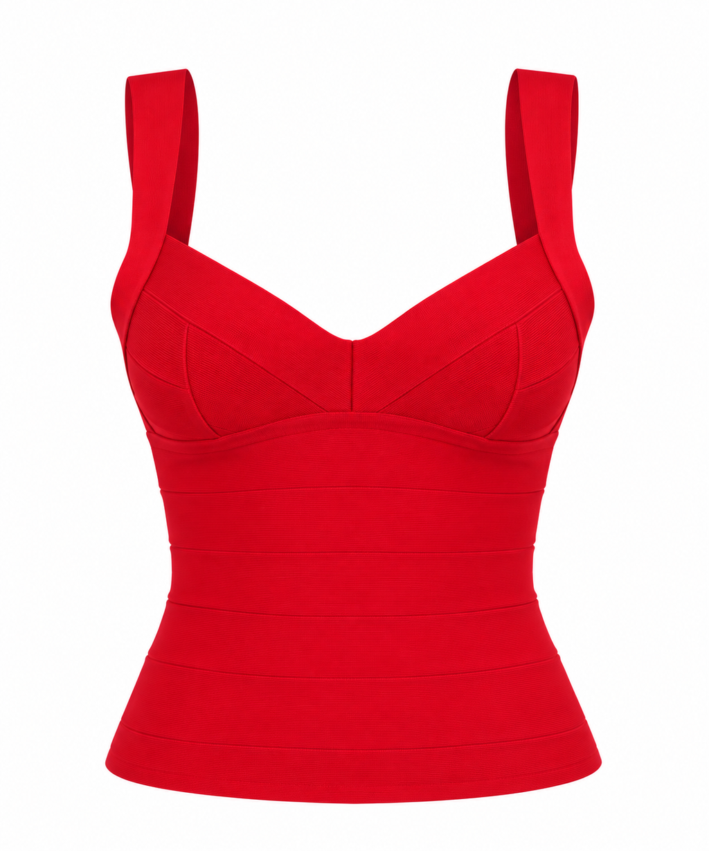 ABIGAIL Women's Brown Tiered Bandage Bustier Top