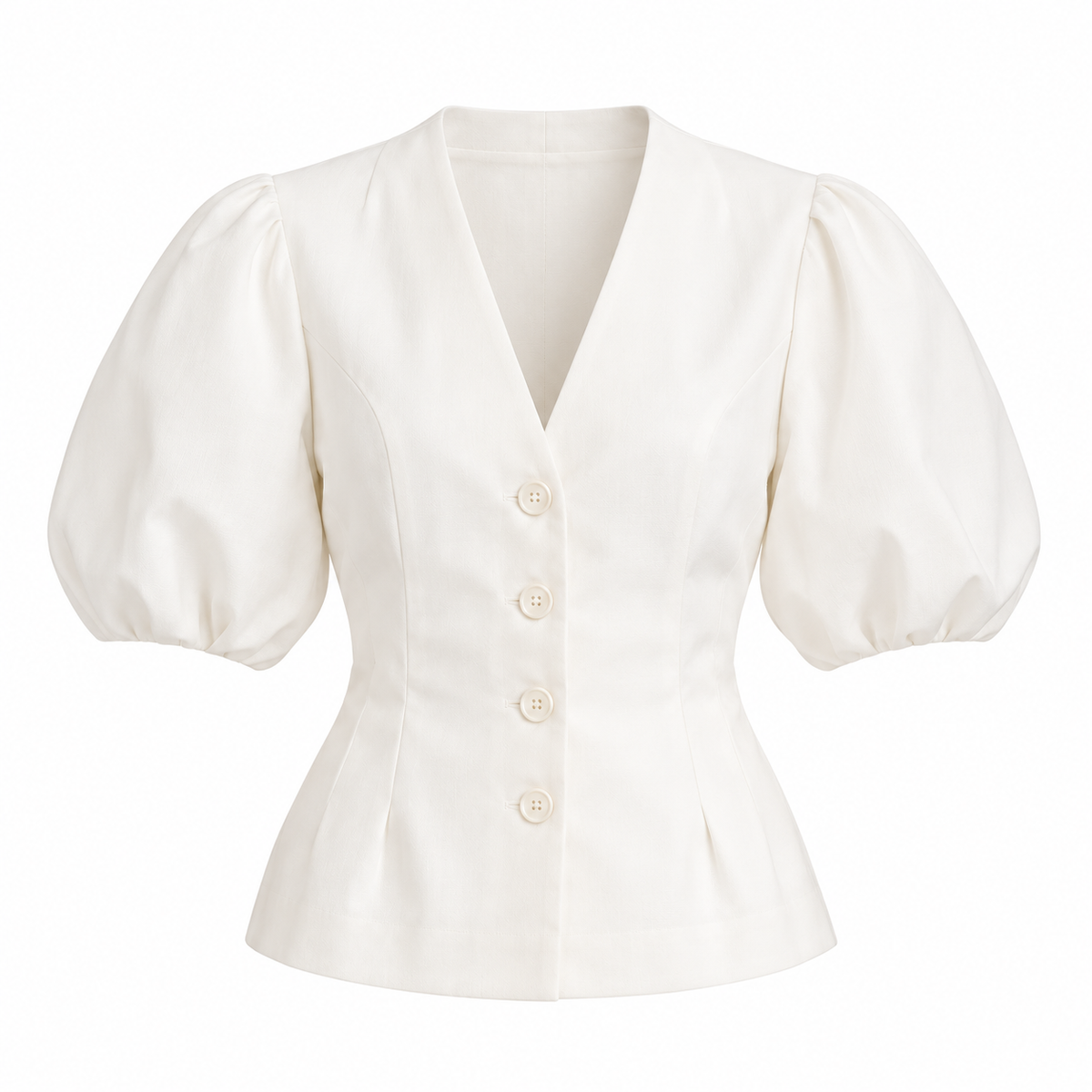 FLORA Women's Cream Fairfax Tie Front Peplum Top
