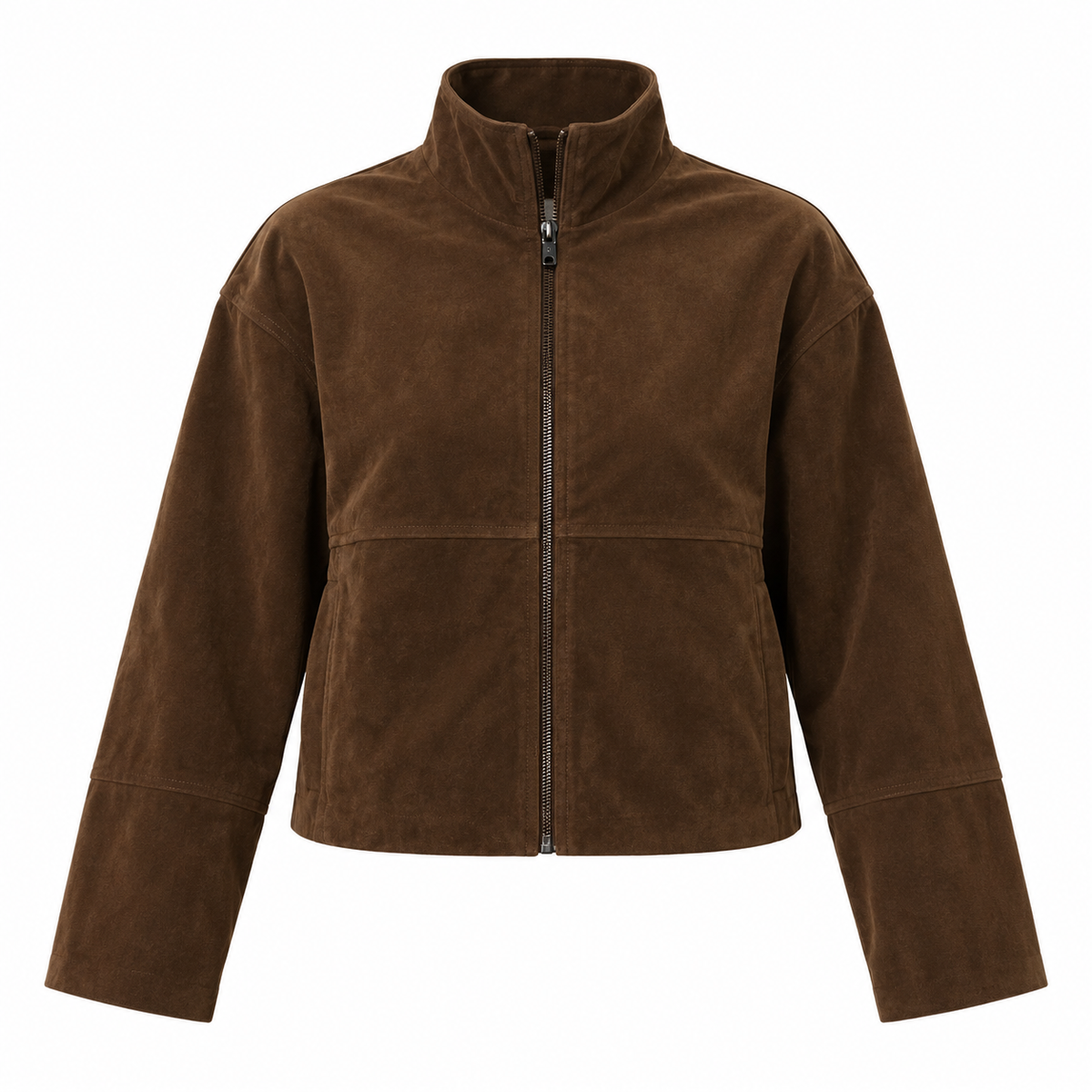 FLORA Women's Brown Jessalynn Faux Suede Zip Jacket
