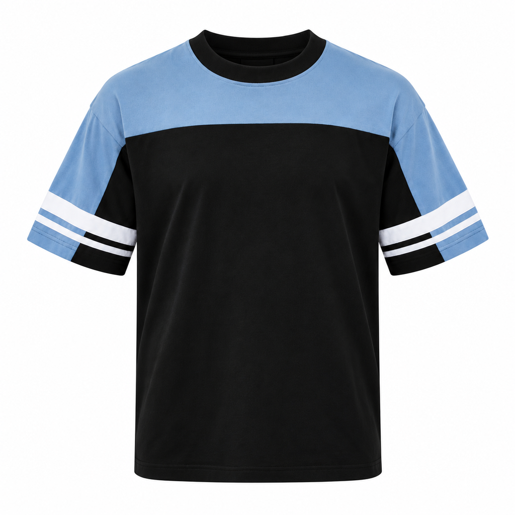ALEXANDRE Men's Black Blue Origin Graphic Vintage Boxy Tee