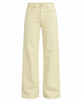 ISADORA Women's Lemon Yellow Totti Low Rise Wide Leg Jeans