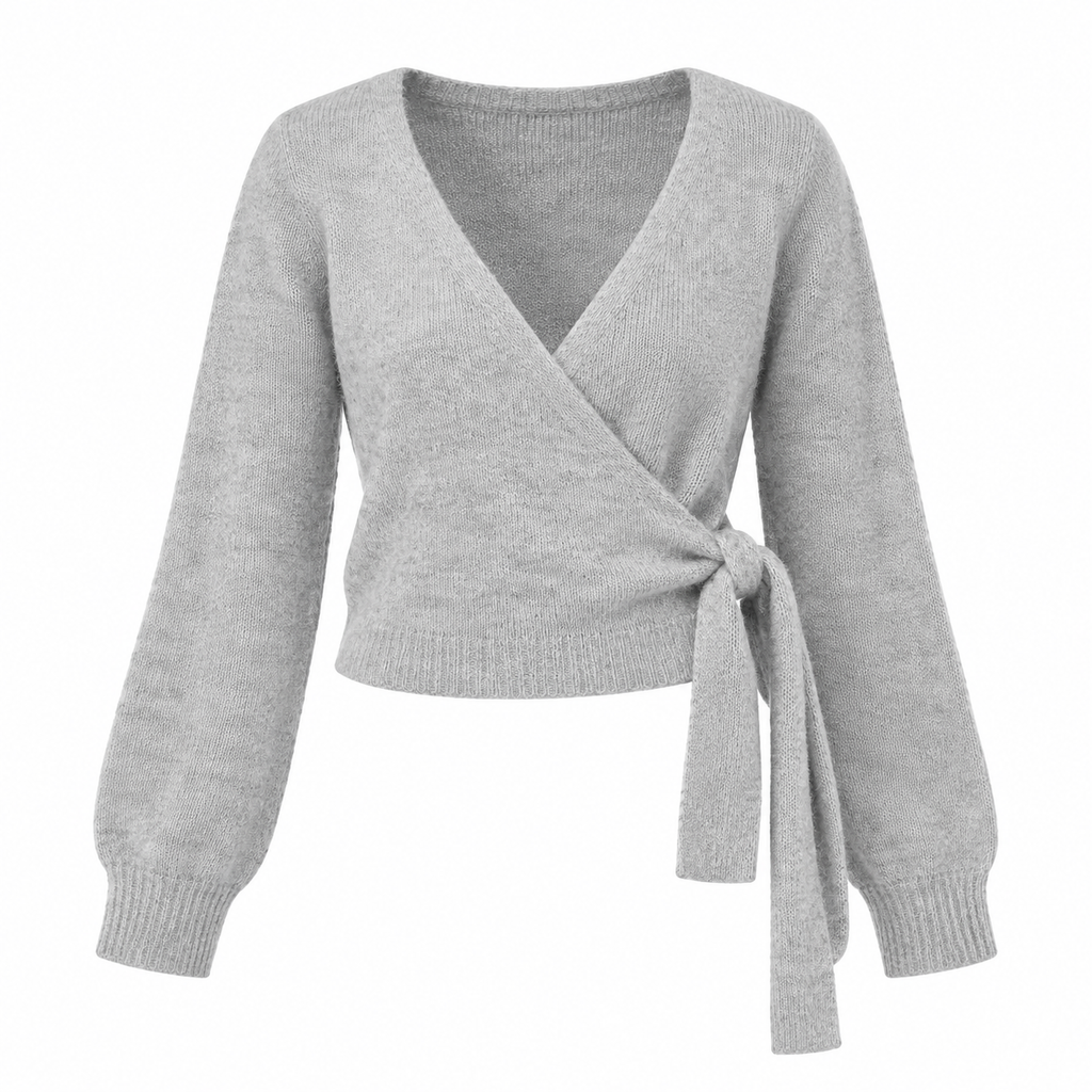 AMÉLIE Women's Chocolate Brown Tonee Wrap Knit Cardigan