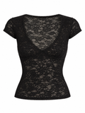 AMÉLIE Women's Black Sanjana Floral Lace V-Neck Cami Top