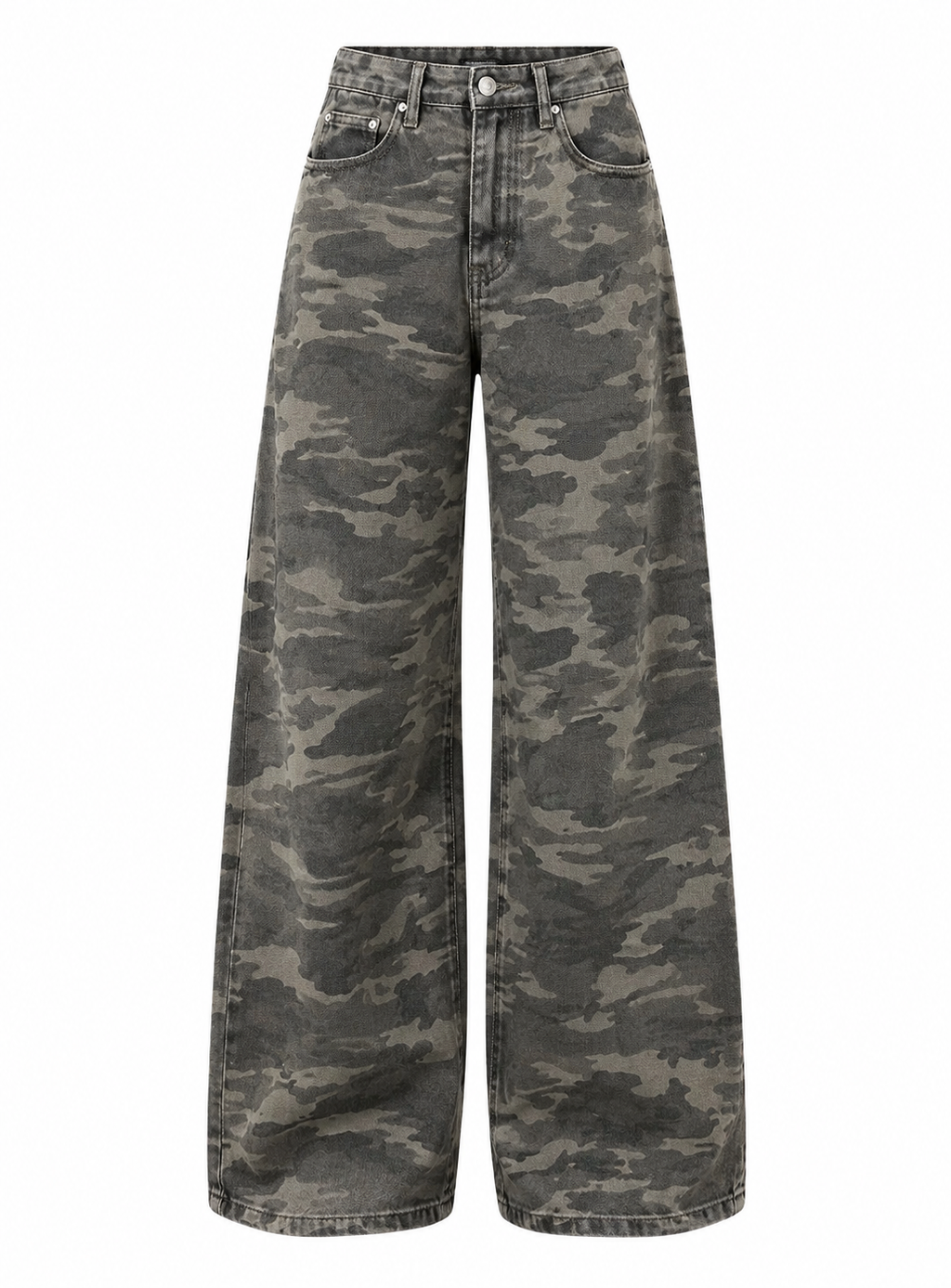 ISADORA Women's Camo Print Naylor Mid Rise Baggy Jeans