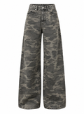 ISADORA Women's Camo Print Naylor Mid Rise Baggy Jeans