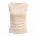 FLORA Women's Off-White Seersucker Strapless Textured Crop Top