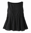 AMÉLIE Women's Crinkle Black Indi Strapless Tube Top