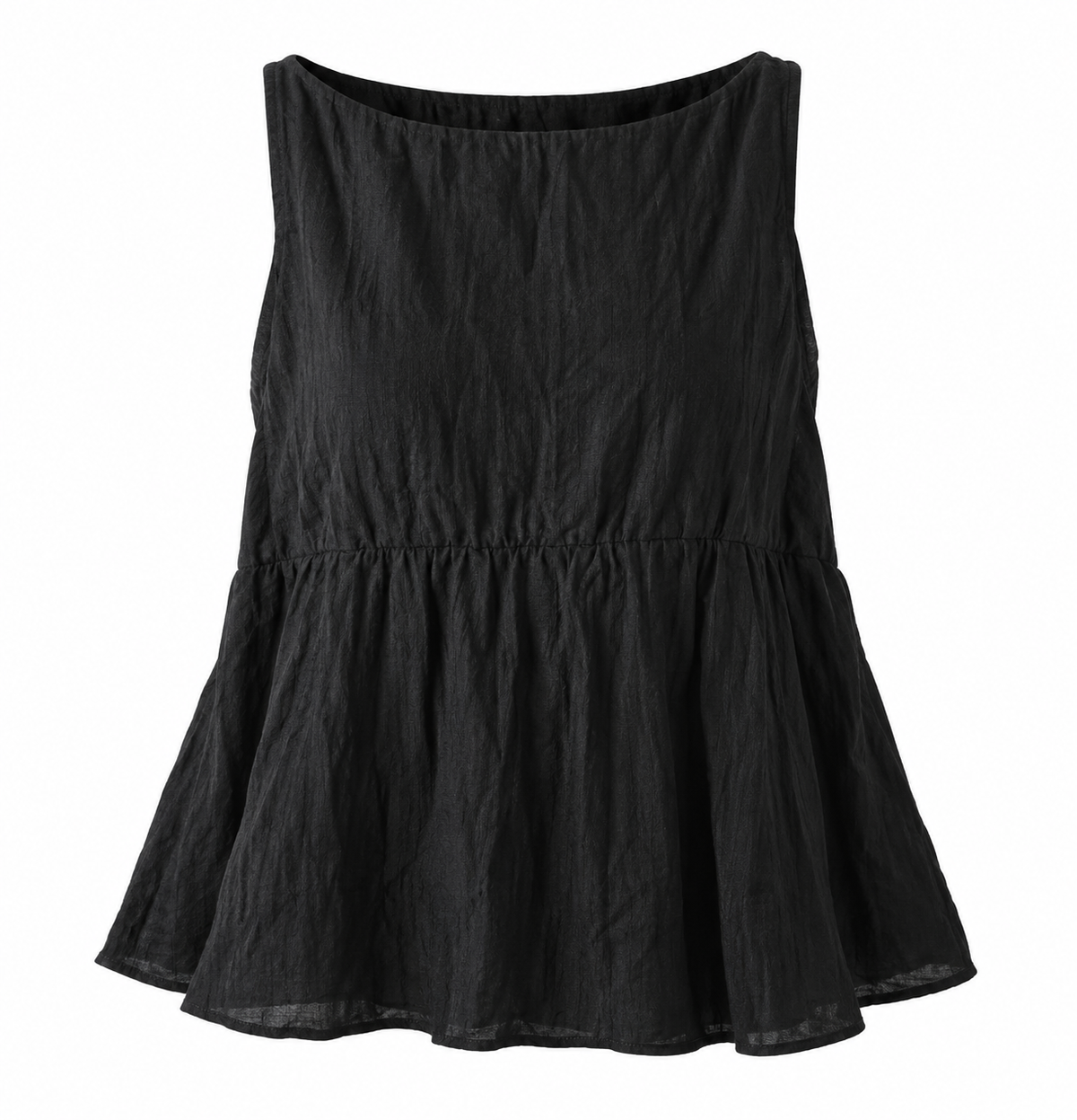 AMÉLIE Women's Crinkle Black Indi Strapless Tube Top