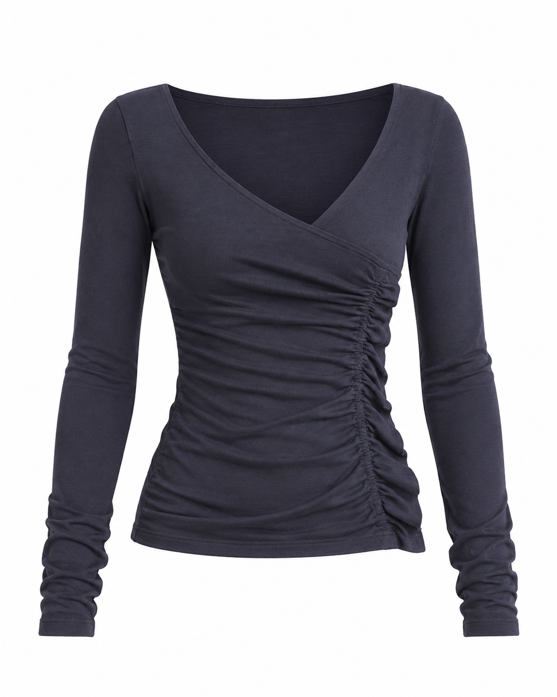 AMÉLIE Women's Grey Blue Trixie Sheer Printed Long Sleeve Top