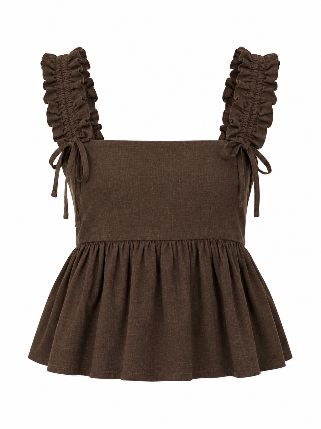 AMÉLIE Women's Coffee Brown Rue Hemp Long Sleeve Top