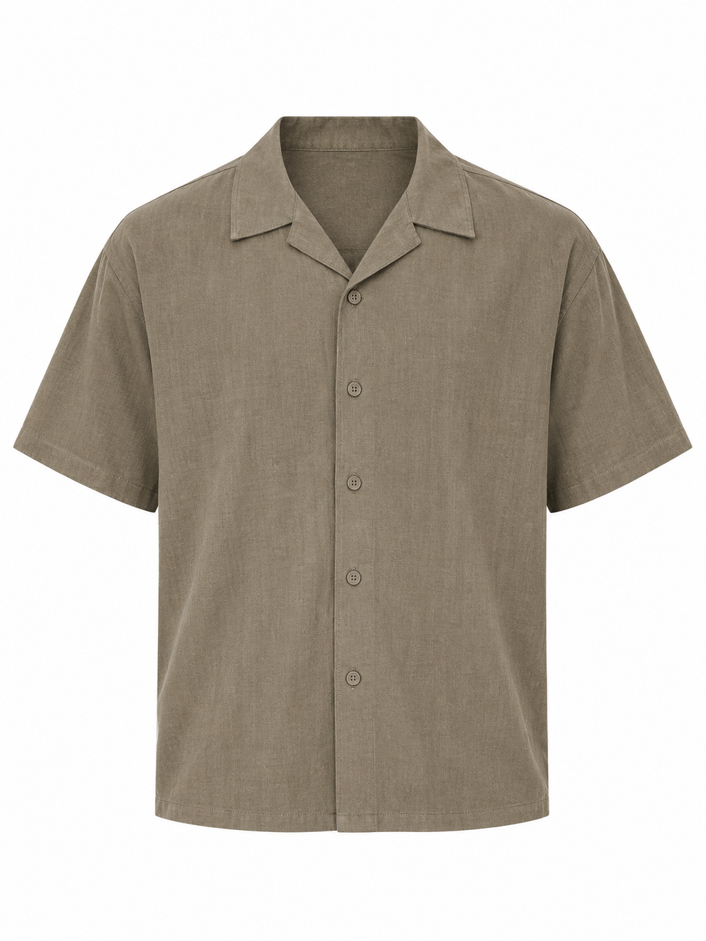 VALENTIN Men's Dust Army Hemp Minimal Thrills Cropped Bowling Shirt