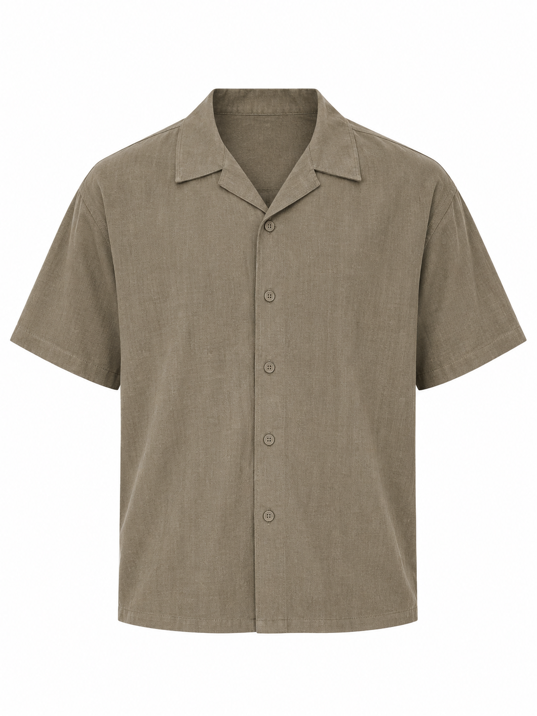 VALENTIN Men's Dust Army Hemp Minimal Thrills Cropped Bowling Shirt