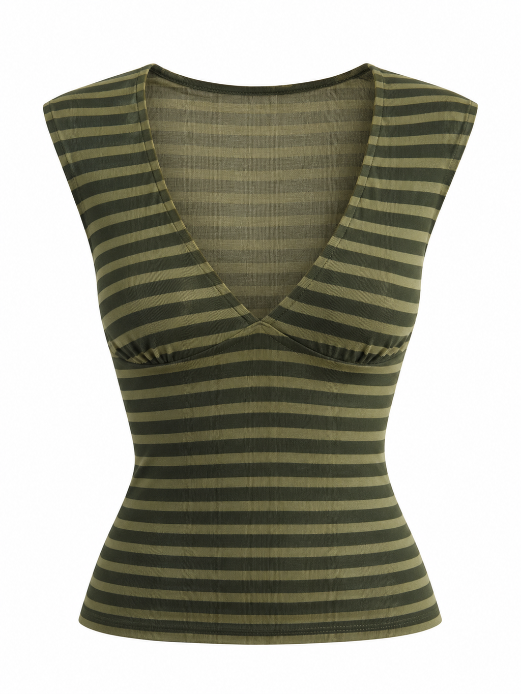 FLORA Women's Retro Blue Stripe Emberlo Tie Front Crop Top