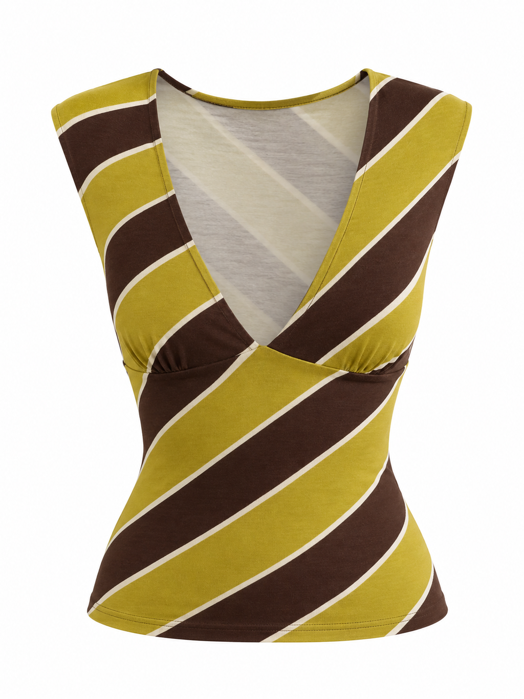 FLORA Women's Retro Blue Stripe Emberlo Tie Front Crop Top