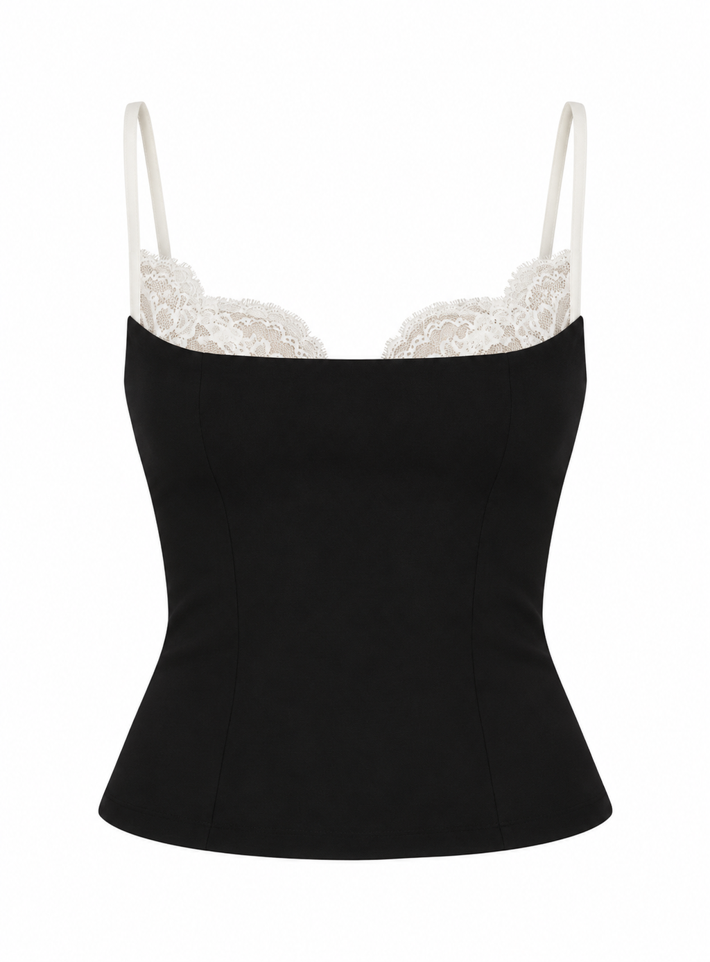CELESTE Women's Black Renaissance Corset Lace Trim Top