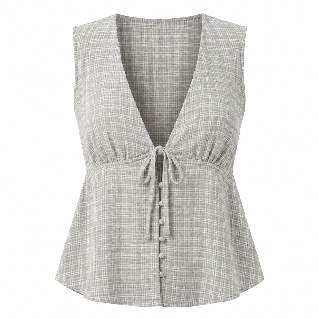 FLORA Women's Silver Birch Dahlia Devon Crochet Hollow-Out Vest Top