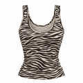 AMÉLIE Women's Noir Tiger Bare Tiger Print Satin Cami Top