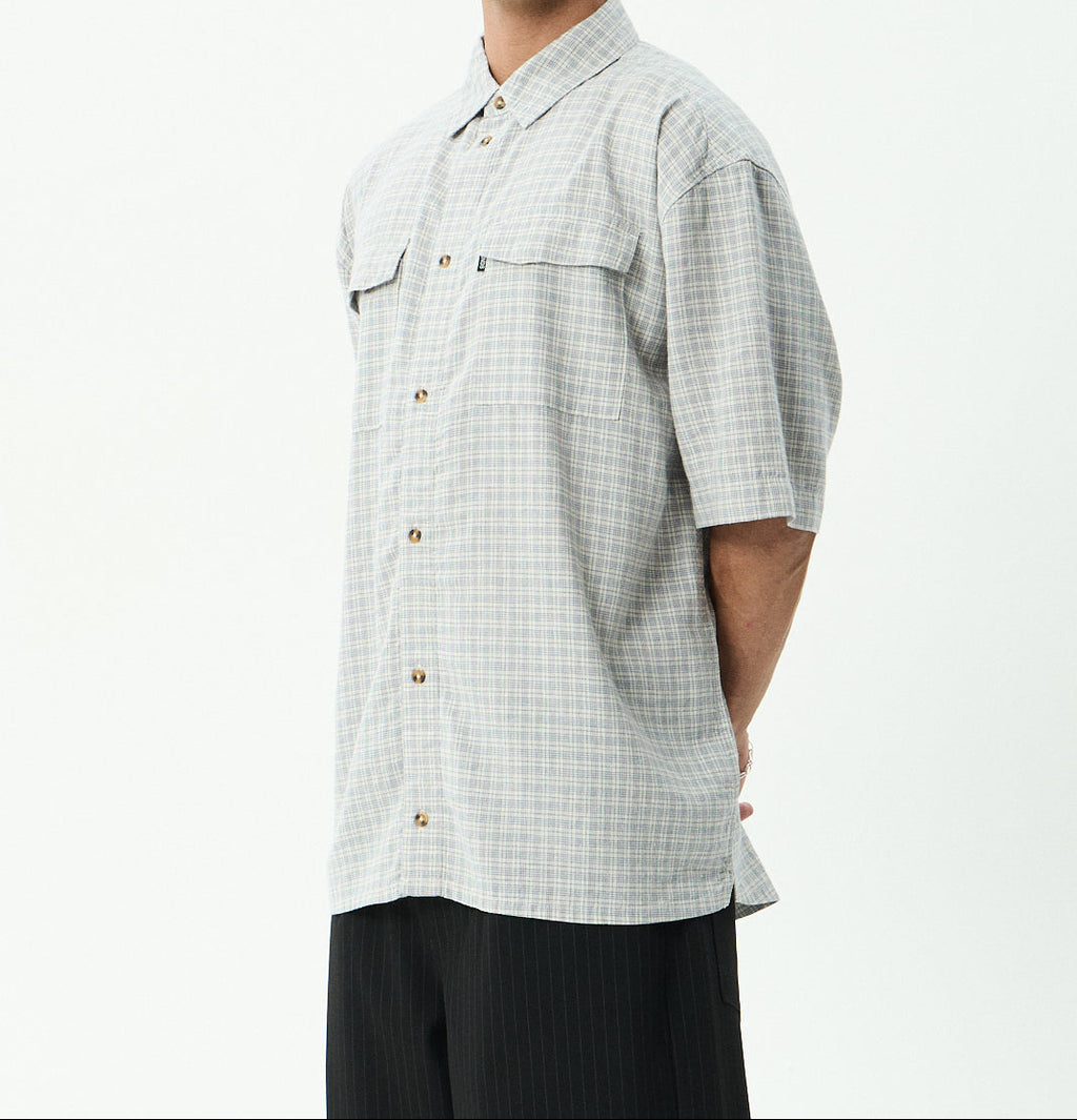 VALENTIN Men's Silver Birch Devon Short Sleeve Button Up Shirt