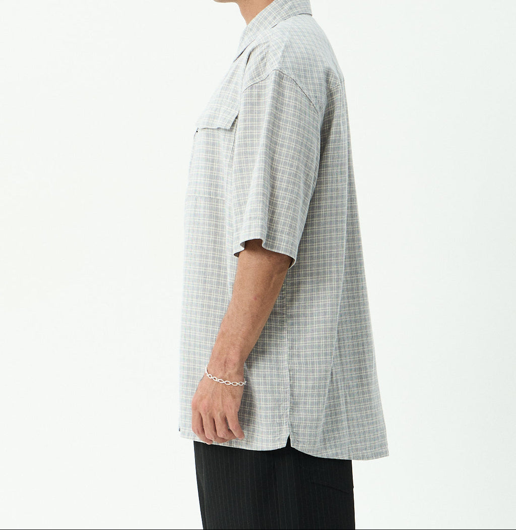 VALENTIN Men's Silver Birch Devon Short Sleeve Button Up Shirt