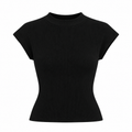 AMÉLIE Women's Black Seersucker Strapless Textured Crop Top