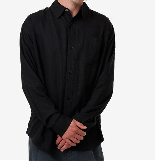 ALEXANDRE Men's Black Hemp Thrills Oversized Long Sleeve Shirt