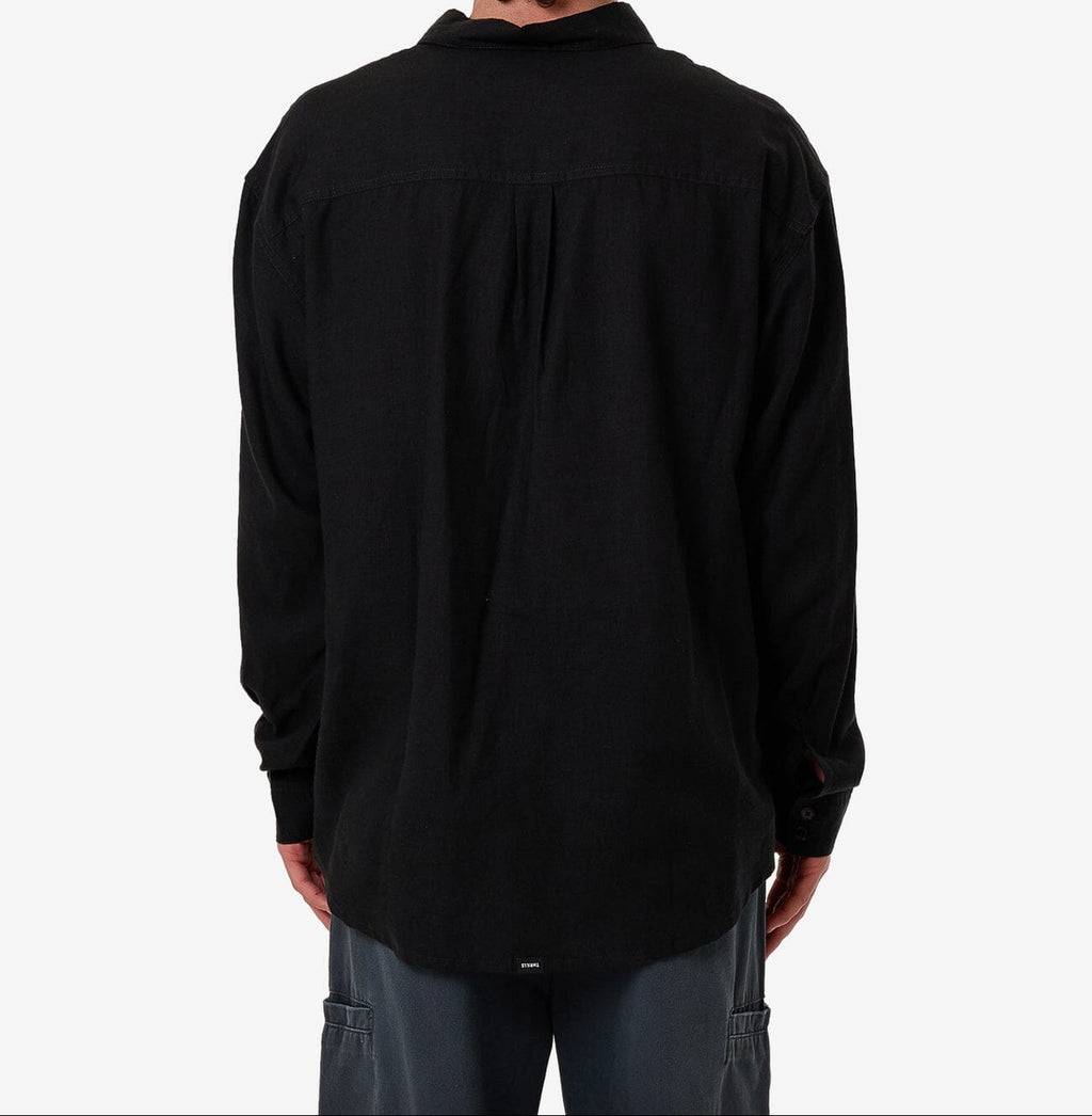 ALEXANDRE Men's Black Hemp Thrills Oversized Long Sleeve Shirt