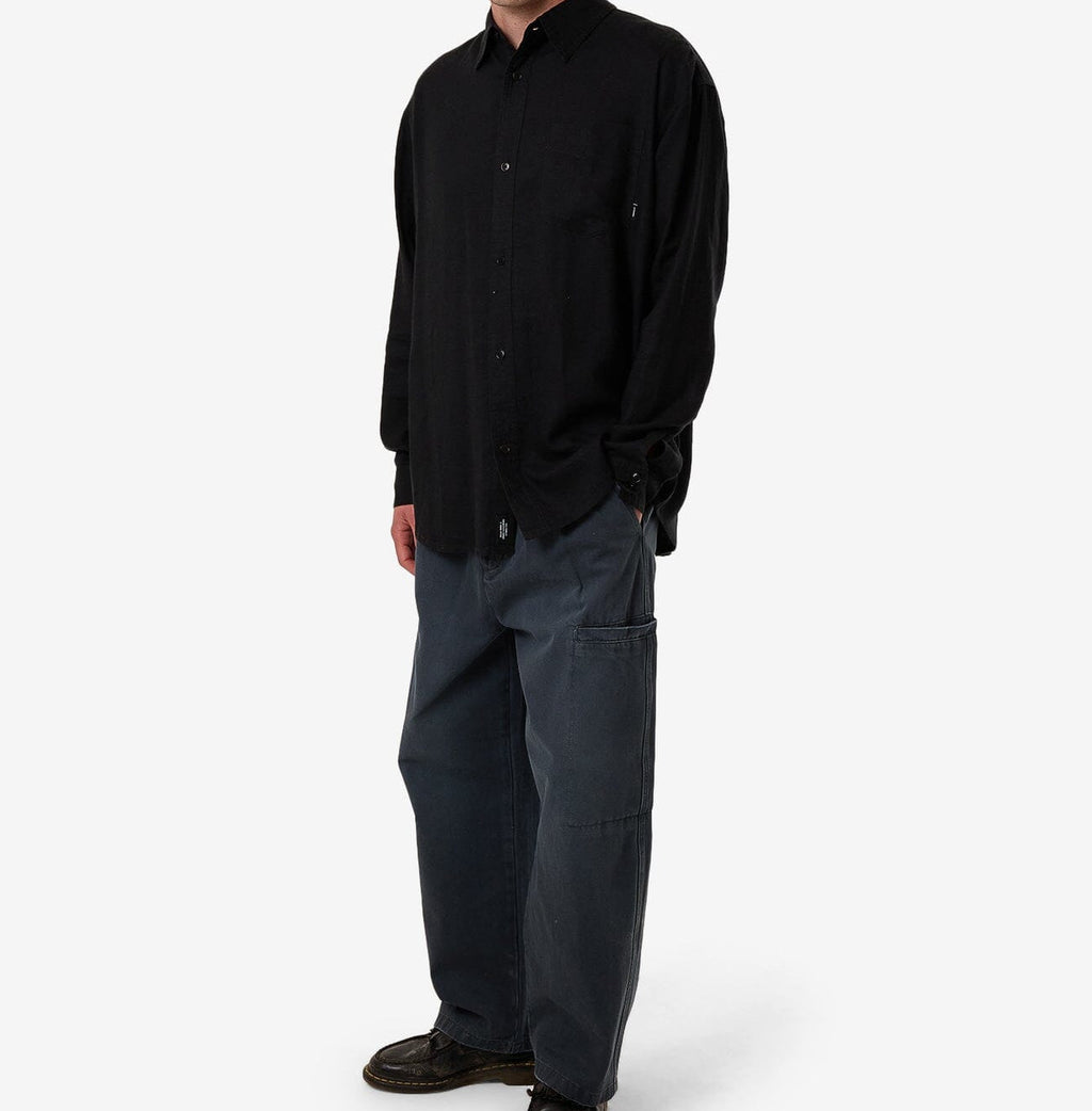 ALEXANDRE Men's Black Hemp Thrills Oversized Long Sleeve Shirt