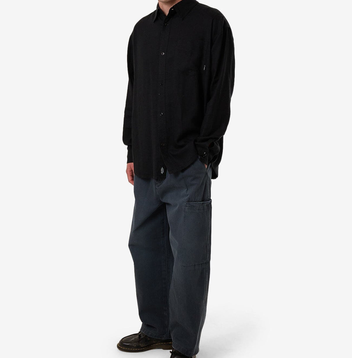 ALEXANDRE Men's Black Hemp Thrills Oversized Long Sleeve Shirt