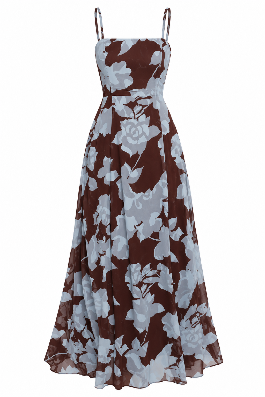 ISABELLA Women's Floral Burnout Square Neck Maxi Dress