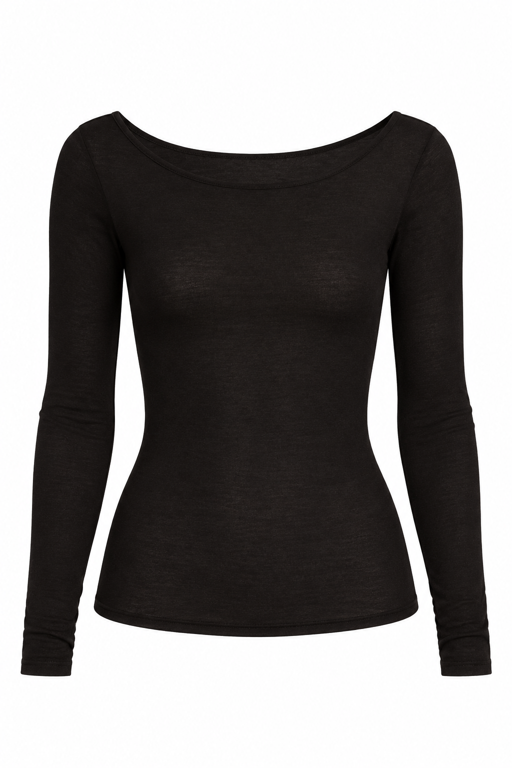 VALENTINA Women's Black Grey Rayanna Double Layer Long Sleeve Top