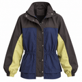 ISADORA Women's Navy Sage Mix Athena Hooded Waterproof Raincoat
