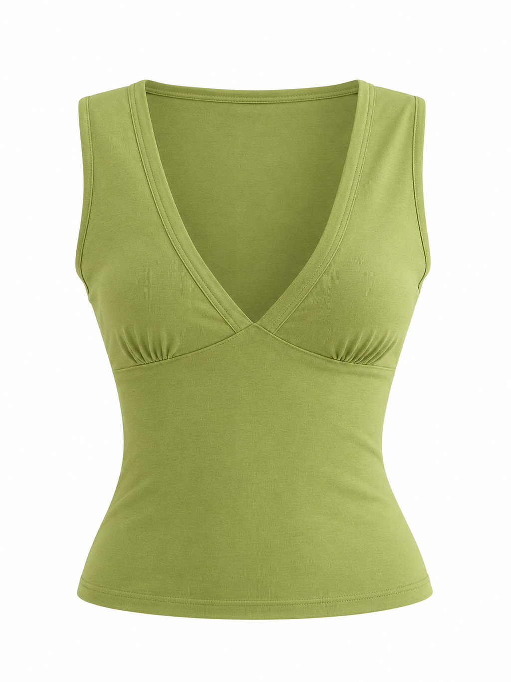 AMÉLIE Women's Apple Green Emberly Plunge Neck Crop Top