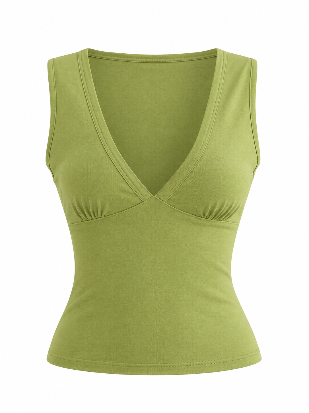 AMÉLIE Women's Apple Green Emberly Plunge Neck Crop Top