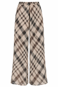 CELESTE Women's Claudie Print Remi Sheer Wide Leg Pants