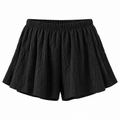 ISADORA Women's Crinkle Black Annika High Waist Shorts