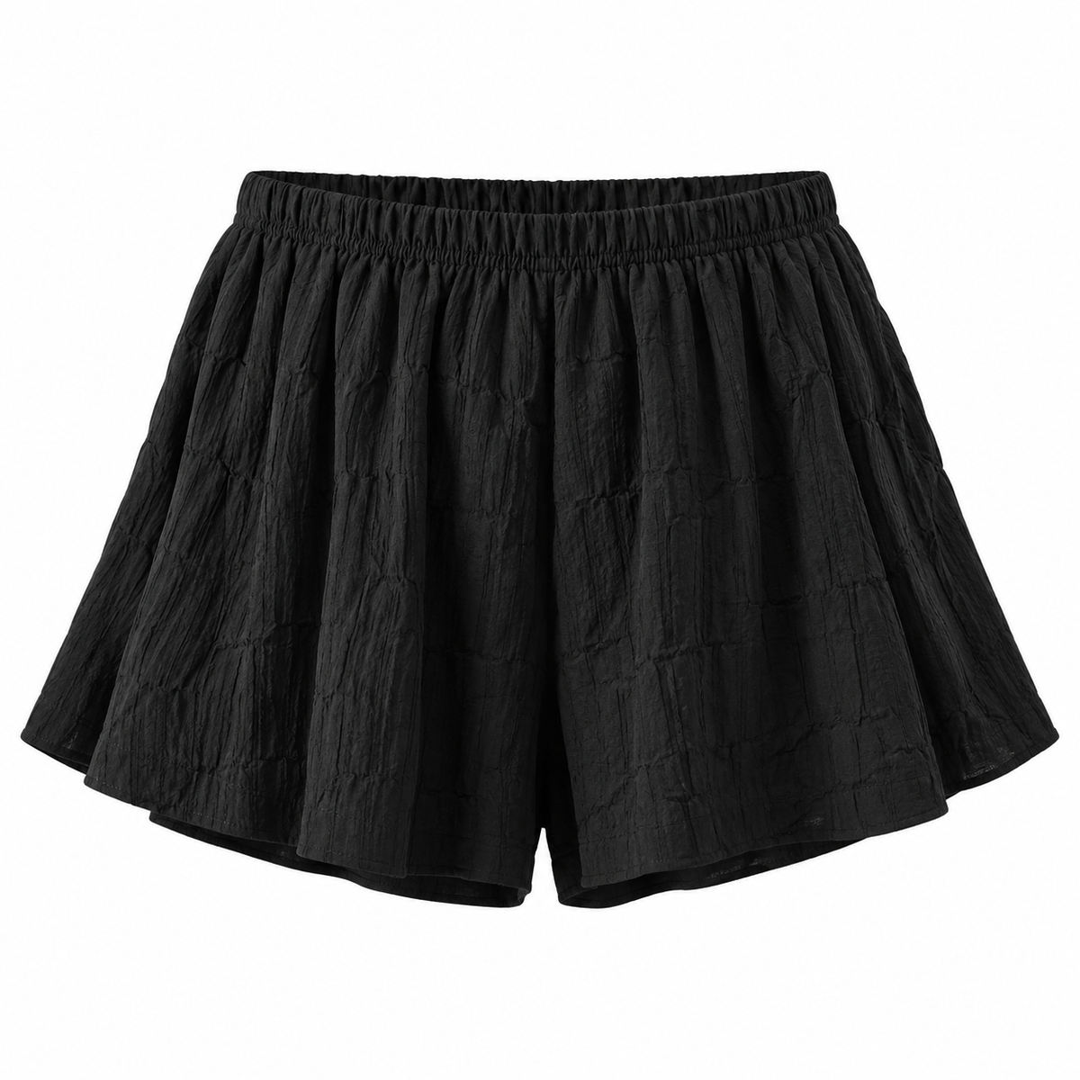 ISADORA Women's Crinkle Black Annika High Waist Shorts