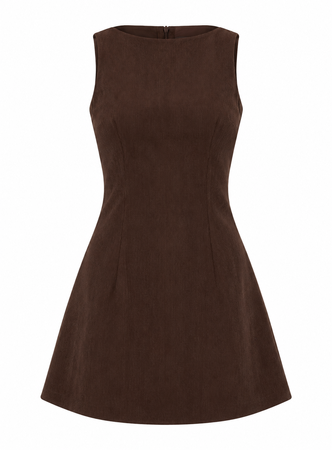 CELESTE Women's Chocolate Brown Alfalfa Ribbed Mini Dress