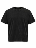 ALEXANDRE Men's Dark Faded Splatter Natural Occurrence Cropped Tee