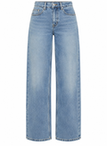 VALENTINA Women's Light Vintage Tidal Wave Low Rise Straight Jeans
