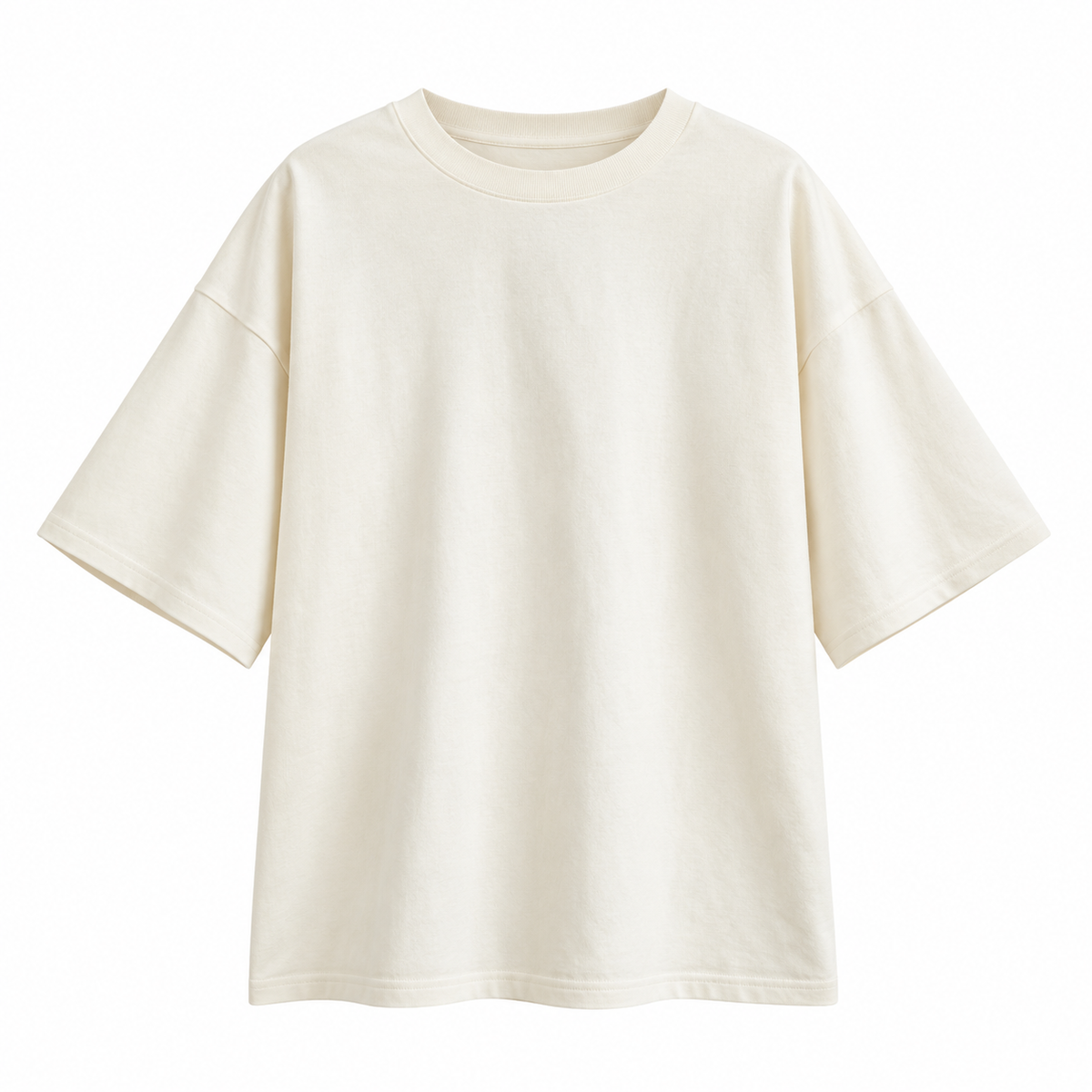 VALENTIN Men's Cream Hudson Relaxed Fit Crew Neck Tee