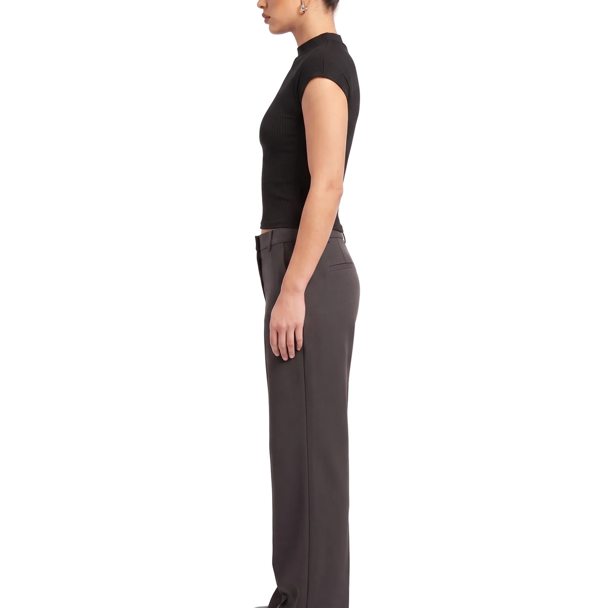 AMÉLIE Women's Black Seersucker Strapless Textured Crop Top