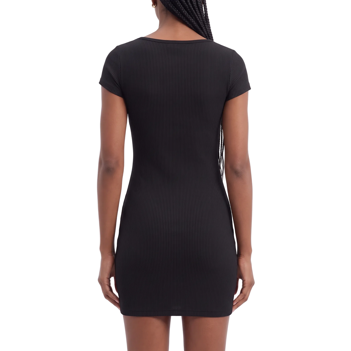 VALENTINA Women's Black Seersucker Strapless Mini Tube Dress