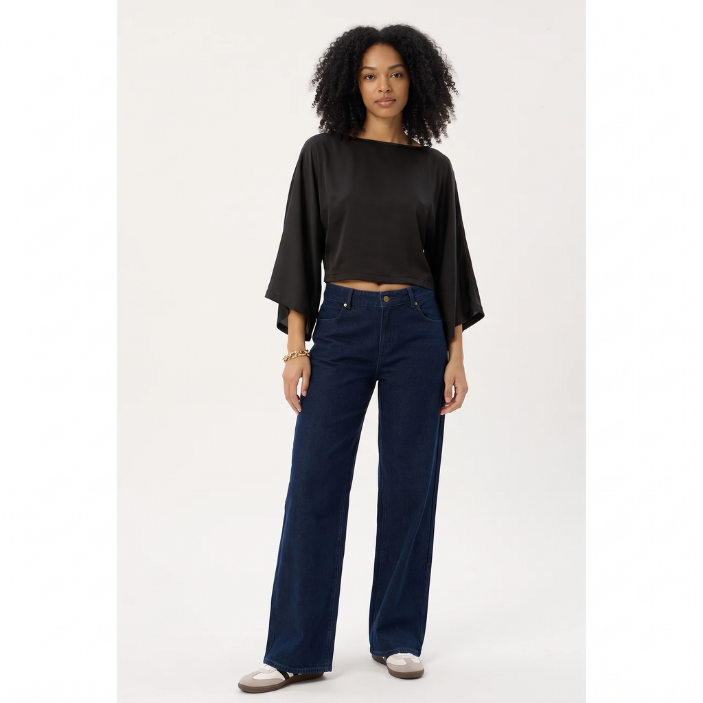 CAMILLA Women's Black Ari Batwing Short Sleeve Top
