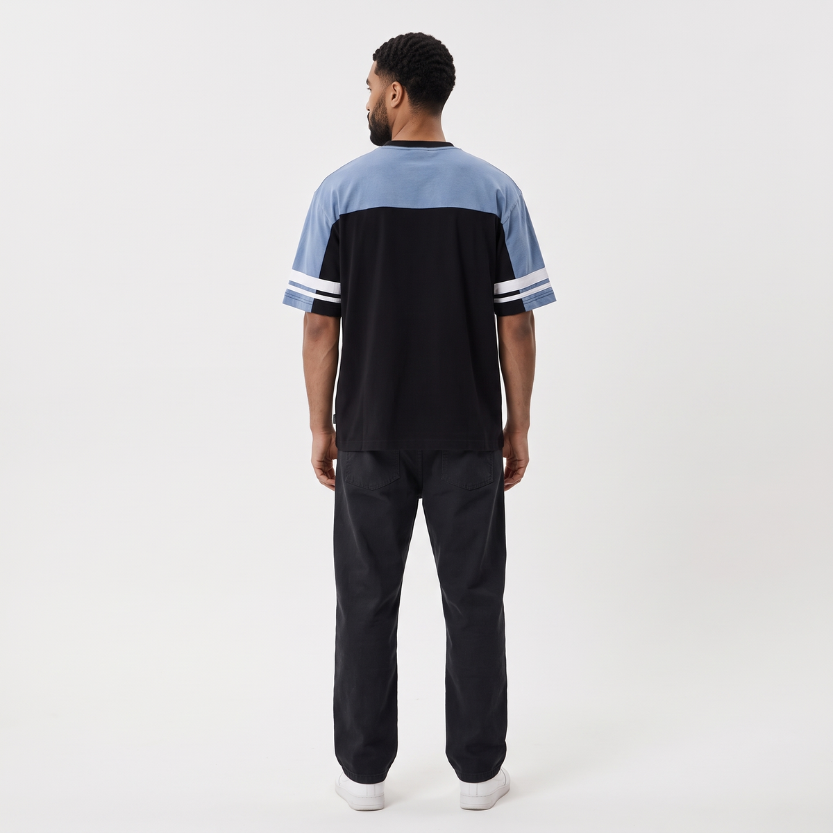 ALEXANDRE Men's Black Blue Origin Graphic Vintage Boxy Tee