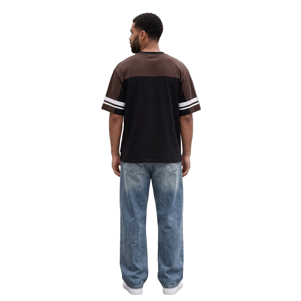 ALEXANDRE Men's Black Blue Origin Graphic Vintage Boxy Tee