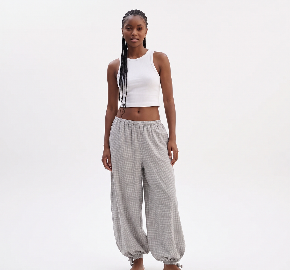 ÉLODIE Women's Silver Birch Lyana Wide Leg Balloon Pants