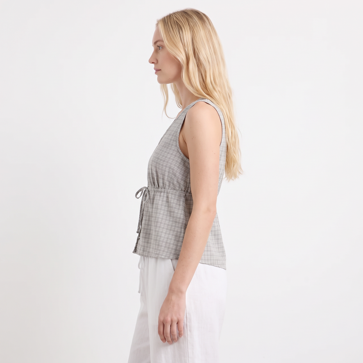 FLORA Women's Silver Birch Dahlia Devon Crochet Hollow-Out Vest Top